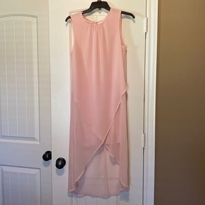 Pink Chiffon Overlay Dress
